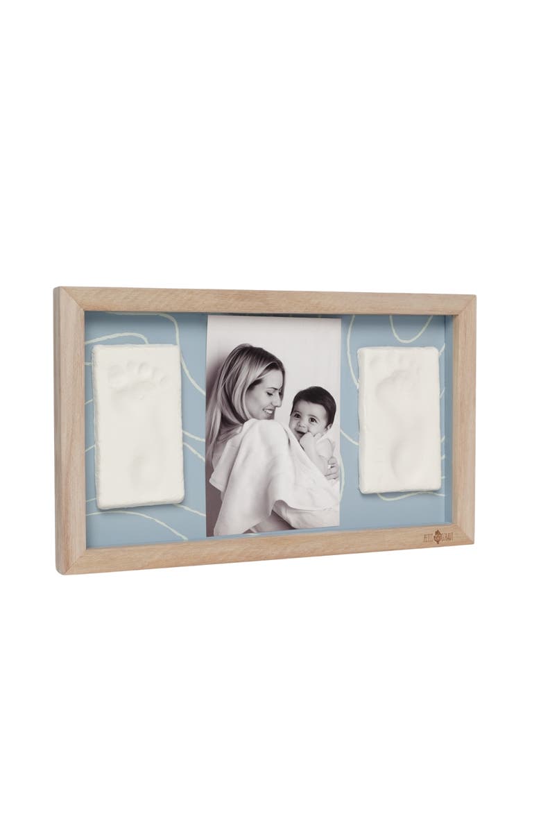 Petit Artichaut 2 Prints - Baby Imprint & Photo Frame, Twin Keepsake Frame, Alternate, color, Blue Abstract