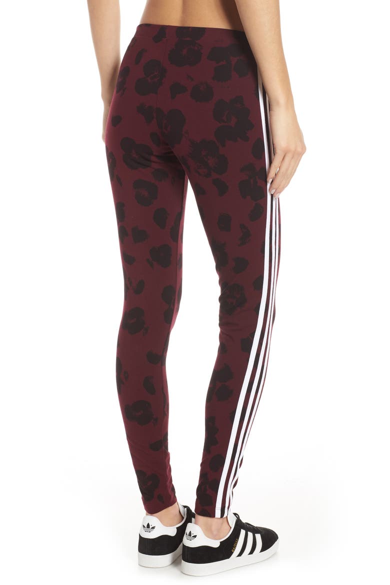 Floral Tights, Alternate, color, MAROON/ BLACK