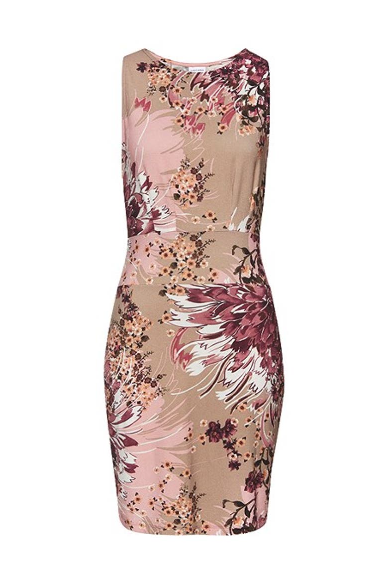 Women's Slim Fit Print Dress, Alternate, color, Taupe Berry