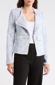 Amanda & Chelsea Fringe Tweed Moto Jacket