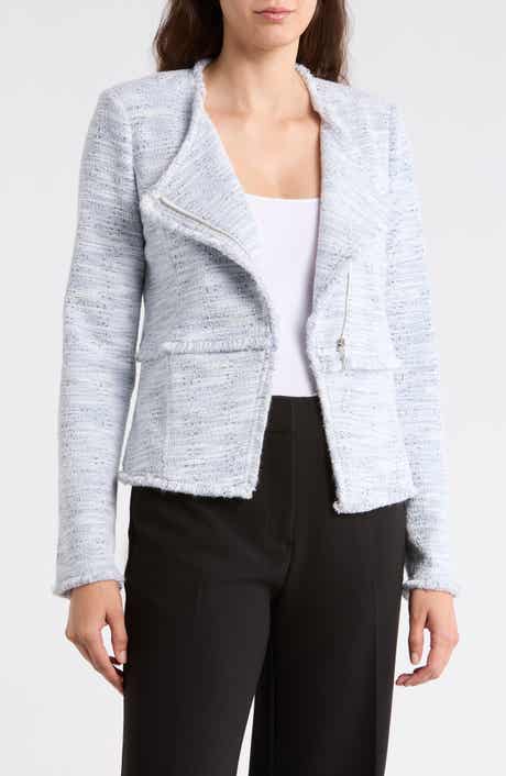 Amanda & Chelsea Fringe Tweed Moto Jacket