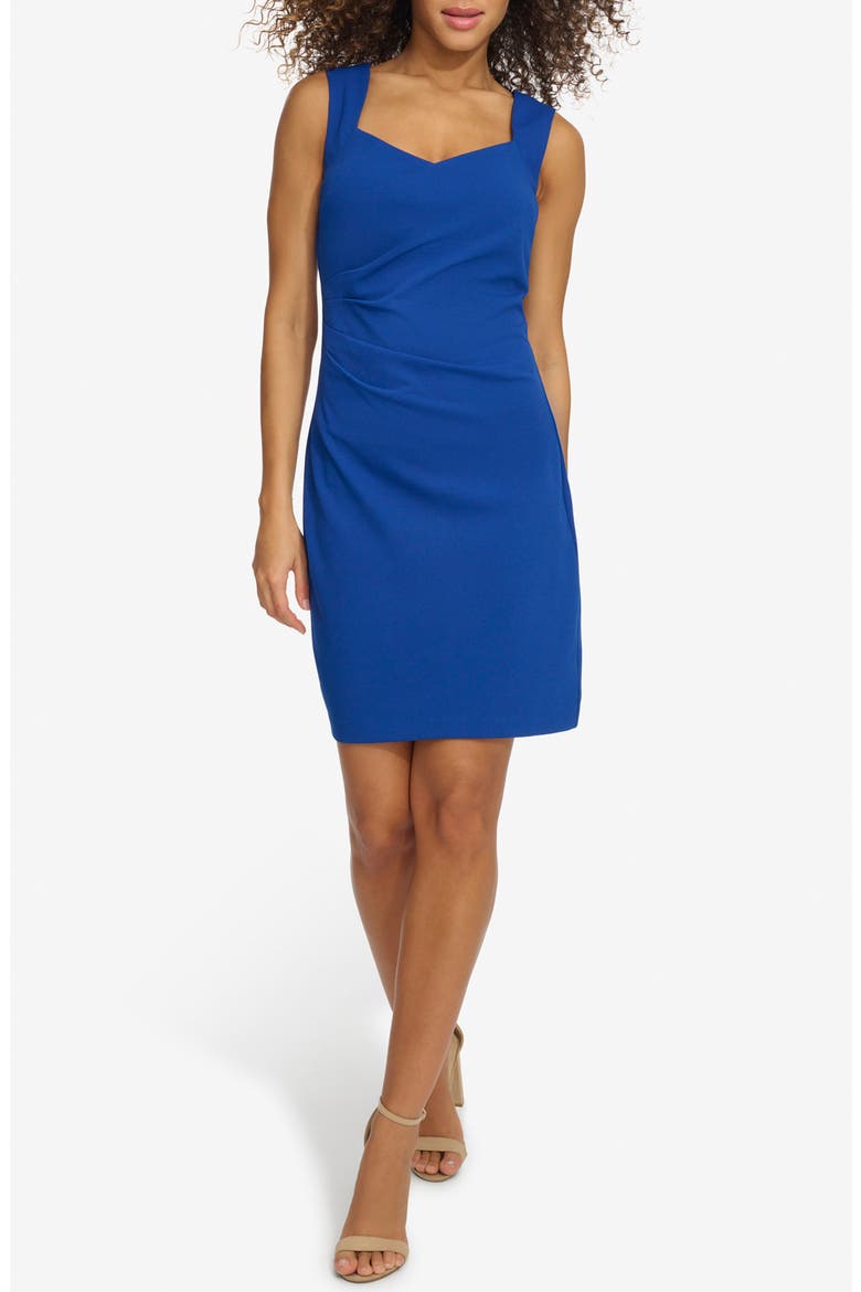 Crepe Scuba Knit Sheath Minidress, Main, color, SAPPHIRE