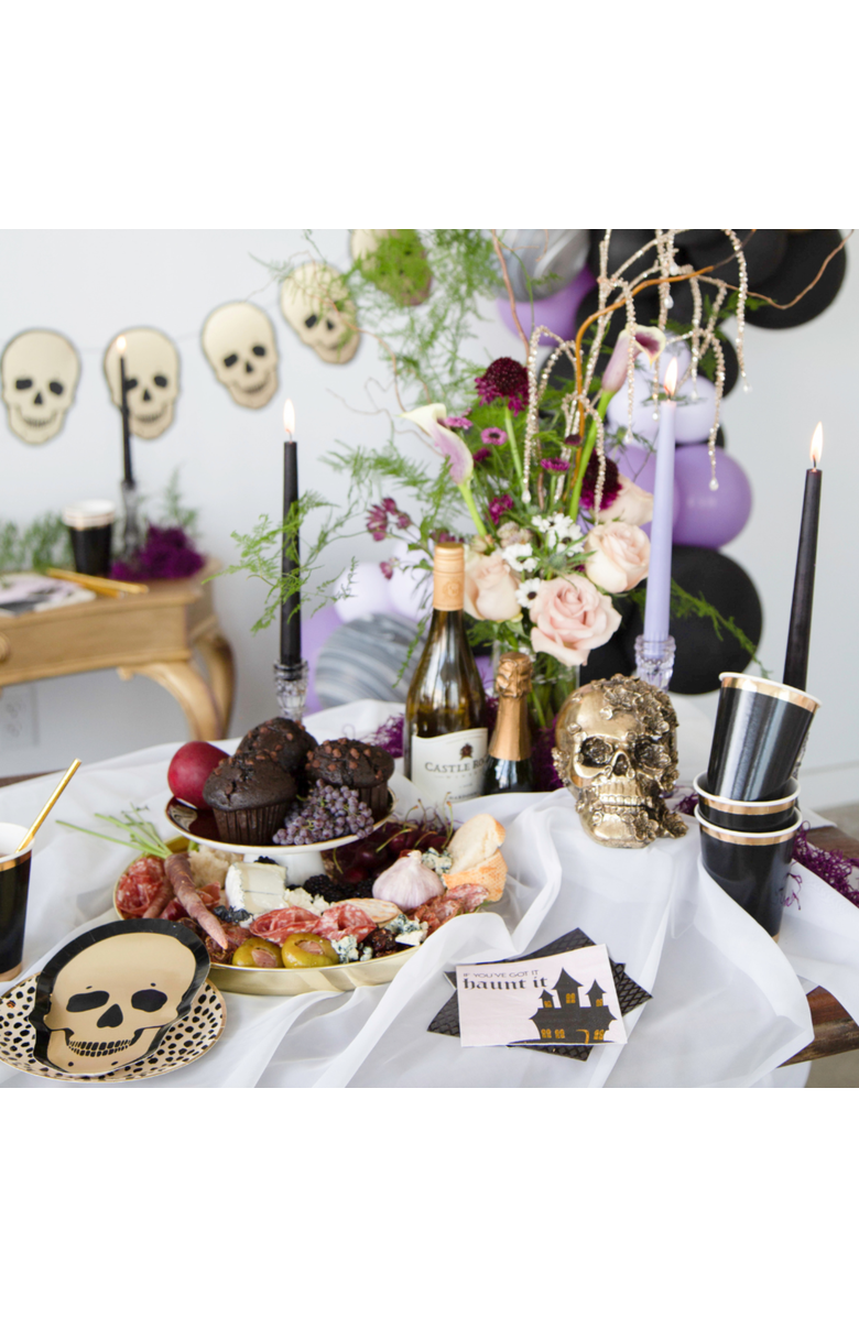 Jollity & Co. Gold Skull Plates, Alternate, color, Small Dessert Plates - 7"