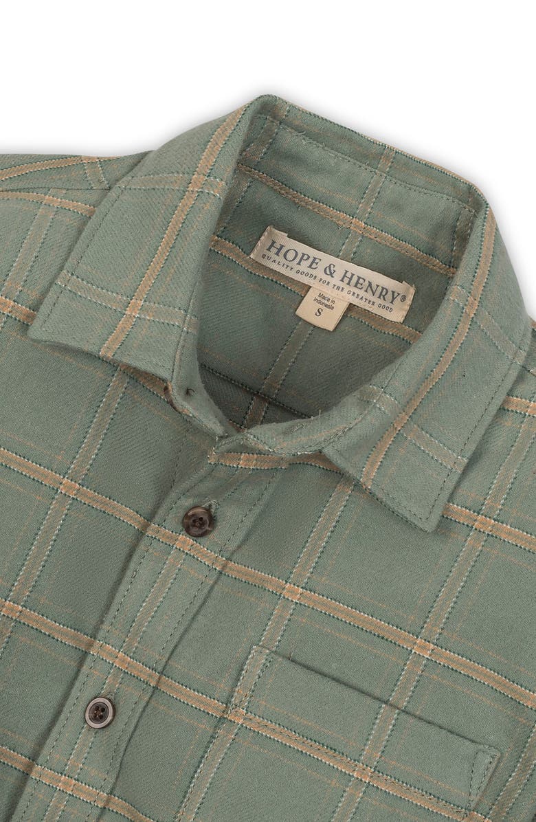 Hope 
Henry Boys
 Organic Flannel Shirt, Kids, Alternate, color, Sage Harvest Plaid