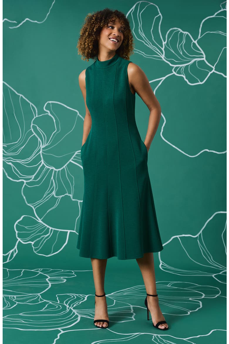Mock Neck Sleeveless Knit Dress, Alternate, color, EVERGREEN