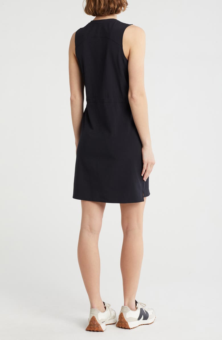 Z by Zella Venture Sleeveless Front Zip Utility Dress, Alternate, color, Black