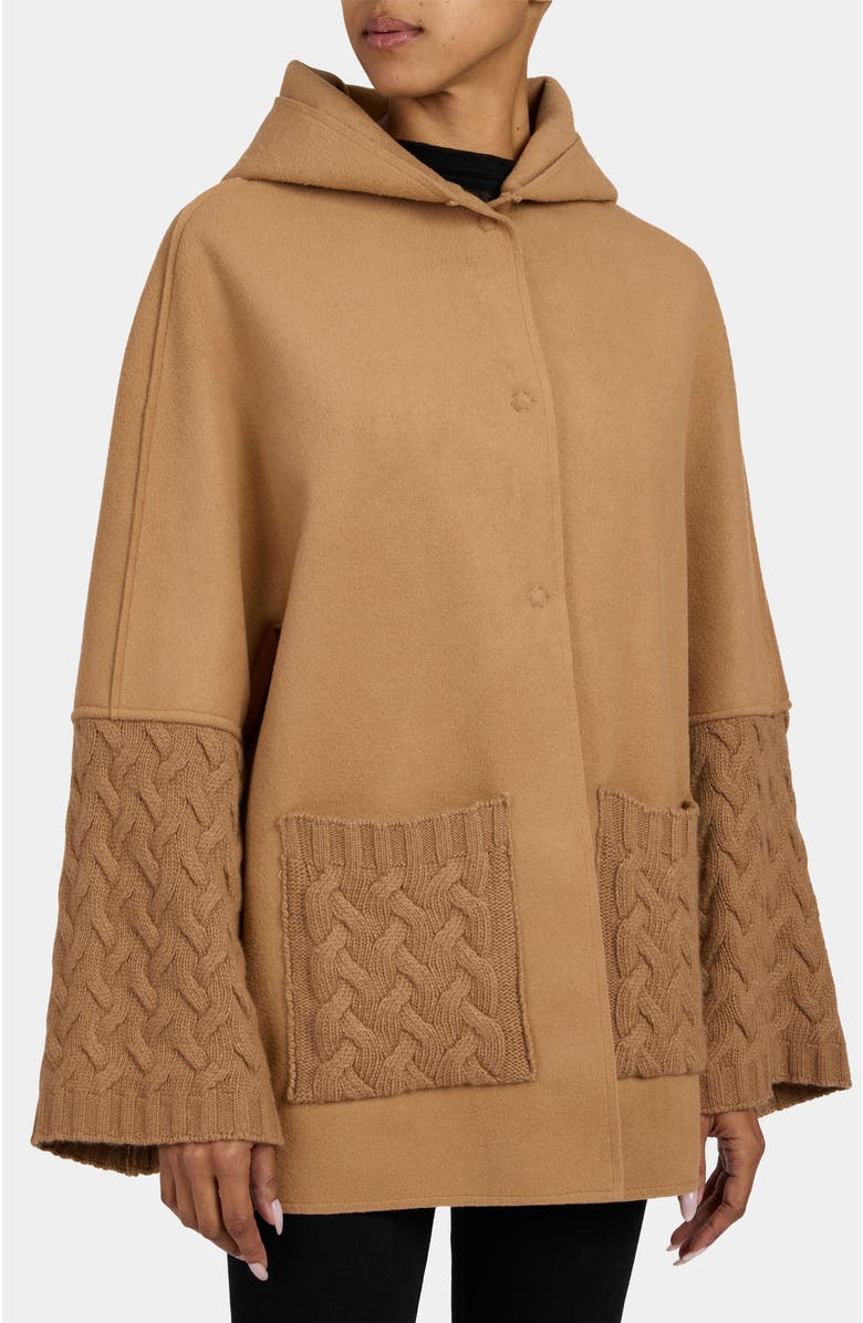 Santorelli Jarel Oversized Hooded Cashmere Blend Knit Jacket, Alternate, color, 