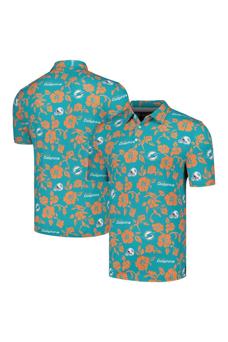 Men's Reyn Spooner Aqua Miami Dolphins Pua Performance Polo, Main, color, Aqua