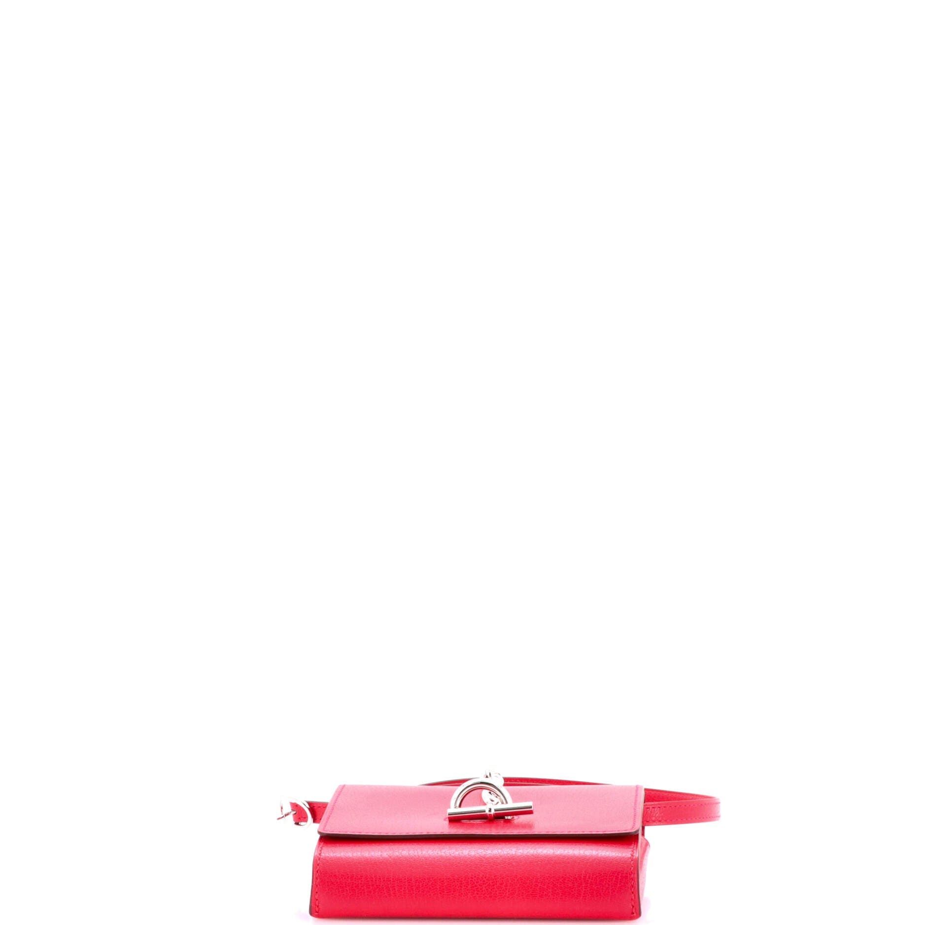 Pre-Owned Hermes Chaine d'Ancre Compact Wallet on Strap Chevre Chamkila, Alternate, color, Framboise