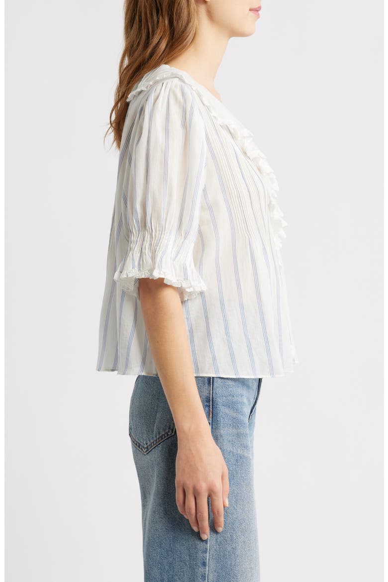 Henri Organic Cotton Voile Top, Alternate, color, SAINT AURELIE STRIPE