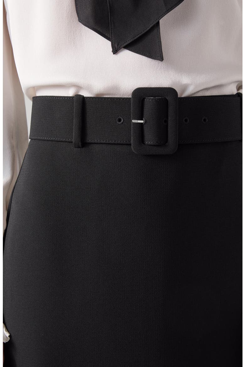 Tabitha Belted Midi Pencil Skirt, Alternate, color, BLACK