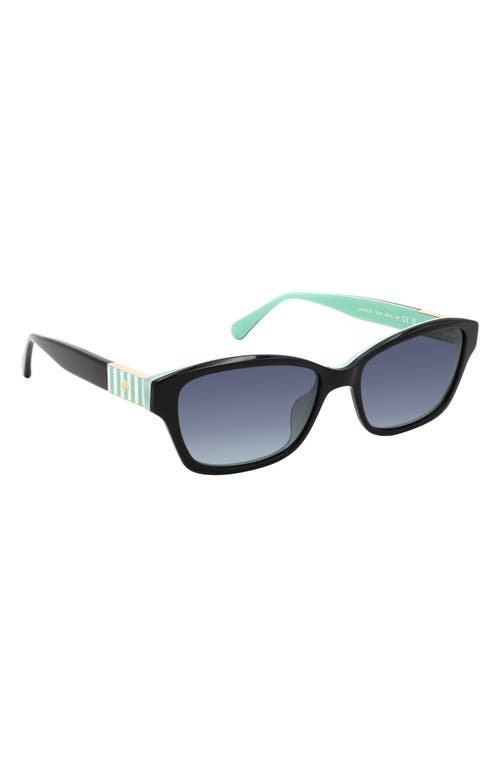 Kate Spade New York Ayla 53mm Gradient Rectangular Sunglasses In Blackgreen/dark Grey Sf