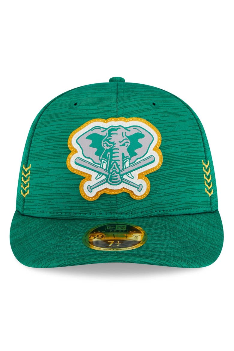 Men's New Era  Green Oakland Athletics 2024 Clubhouse Low Profile 59FIFTY Fitted Hat, Alternate, color, Green