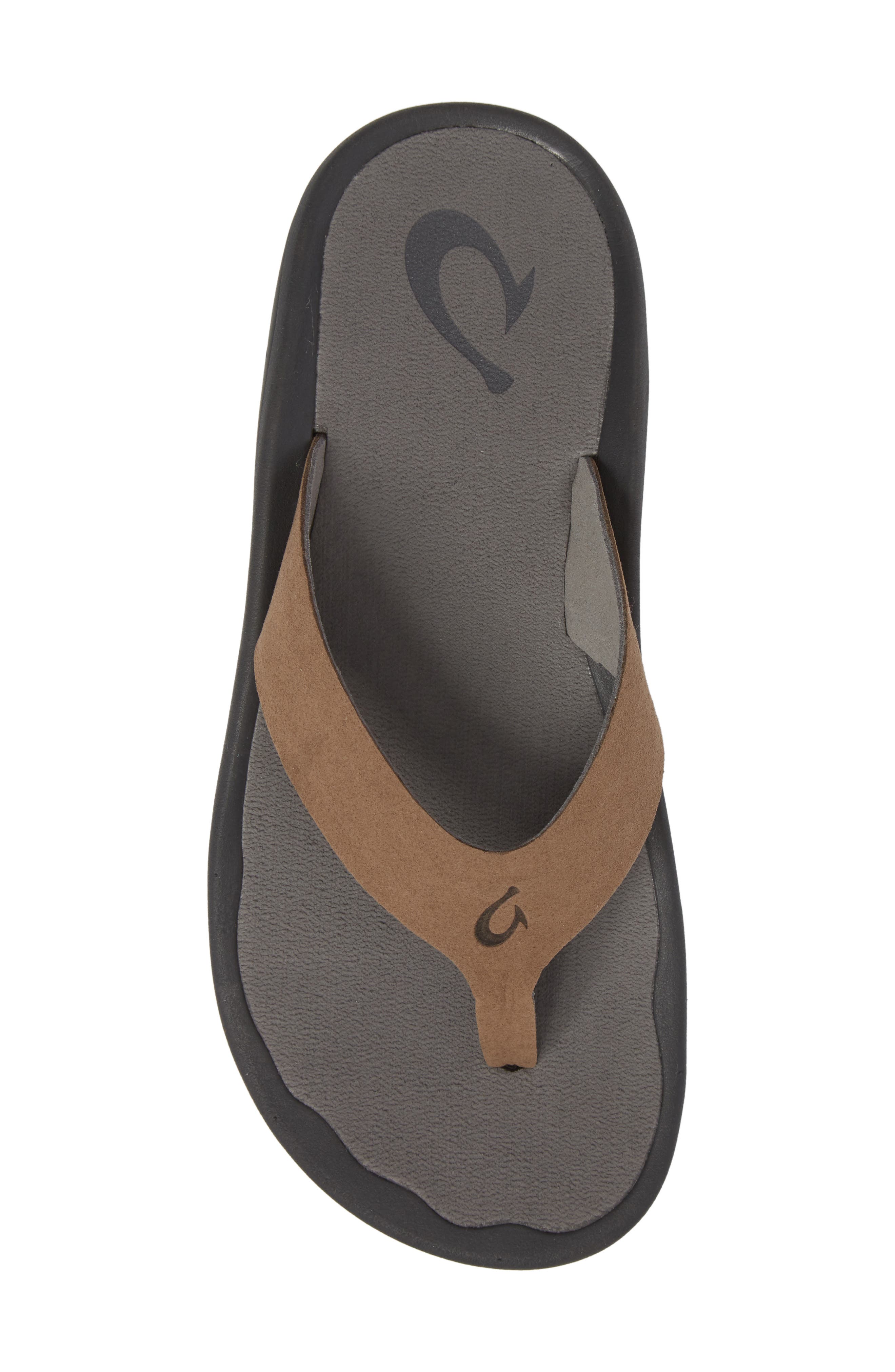 Ohana Ho'okahi Flip Flop, Alternate, color, MUSTANG/ CHARCOAL