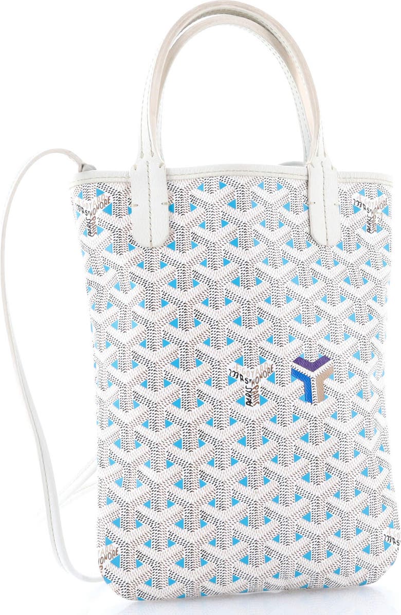 Pre-Owned Goyard Poitiers Tote Claire Voie Coated Canvas Mini, Alternate, color, White