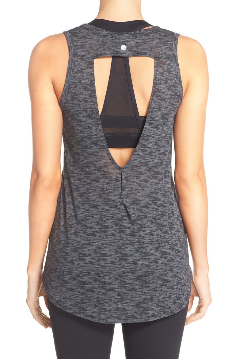 'Lean Routine' Tank, Alternate, color, BLACK