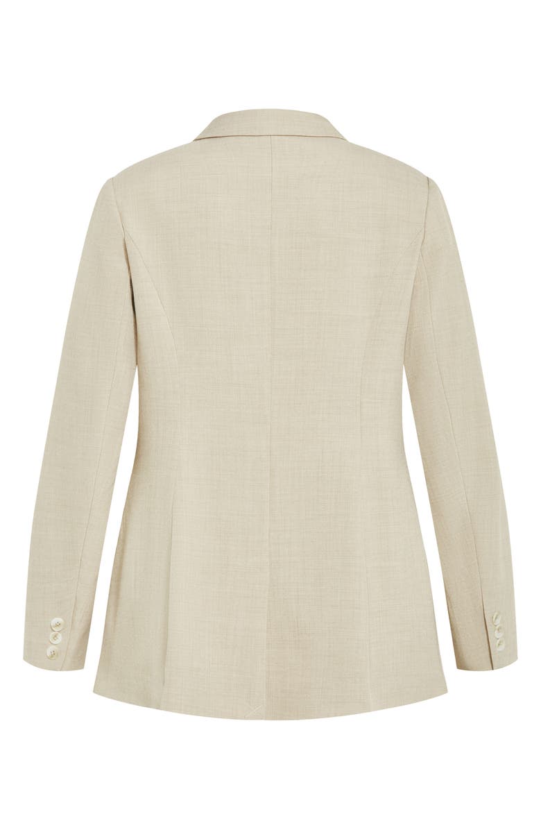 City Chic Elia Notch Lapel Stretch Blazer, Alternate, color, Latte