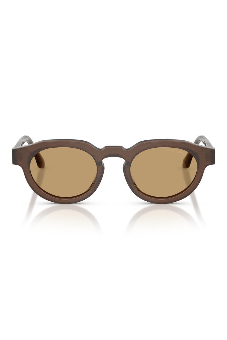 47mm Round Sunglasses, Main, color, BRUSHED BROWN / BROWN