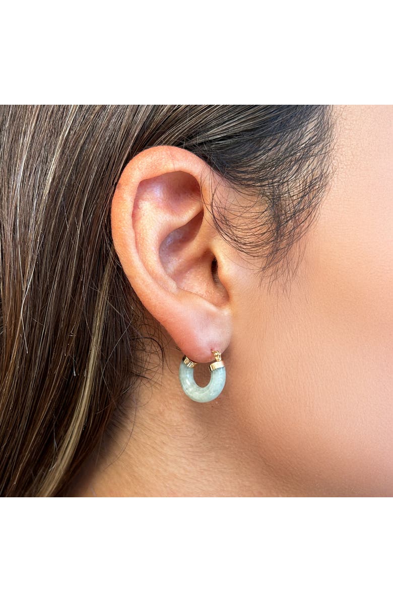 The Lovery Fine Jewelry Jade Hoop Earrings, Alternate, color, Jade