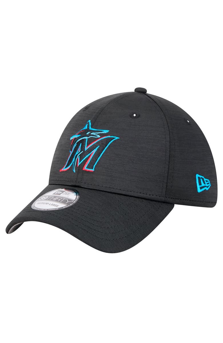New Era Men's New Era Black Miami Marlins Tech 39THIRTY Flex Hat, Main, color, Black