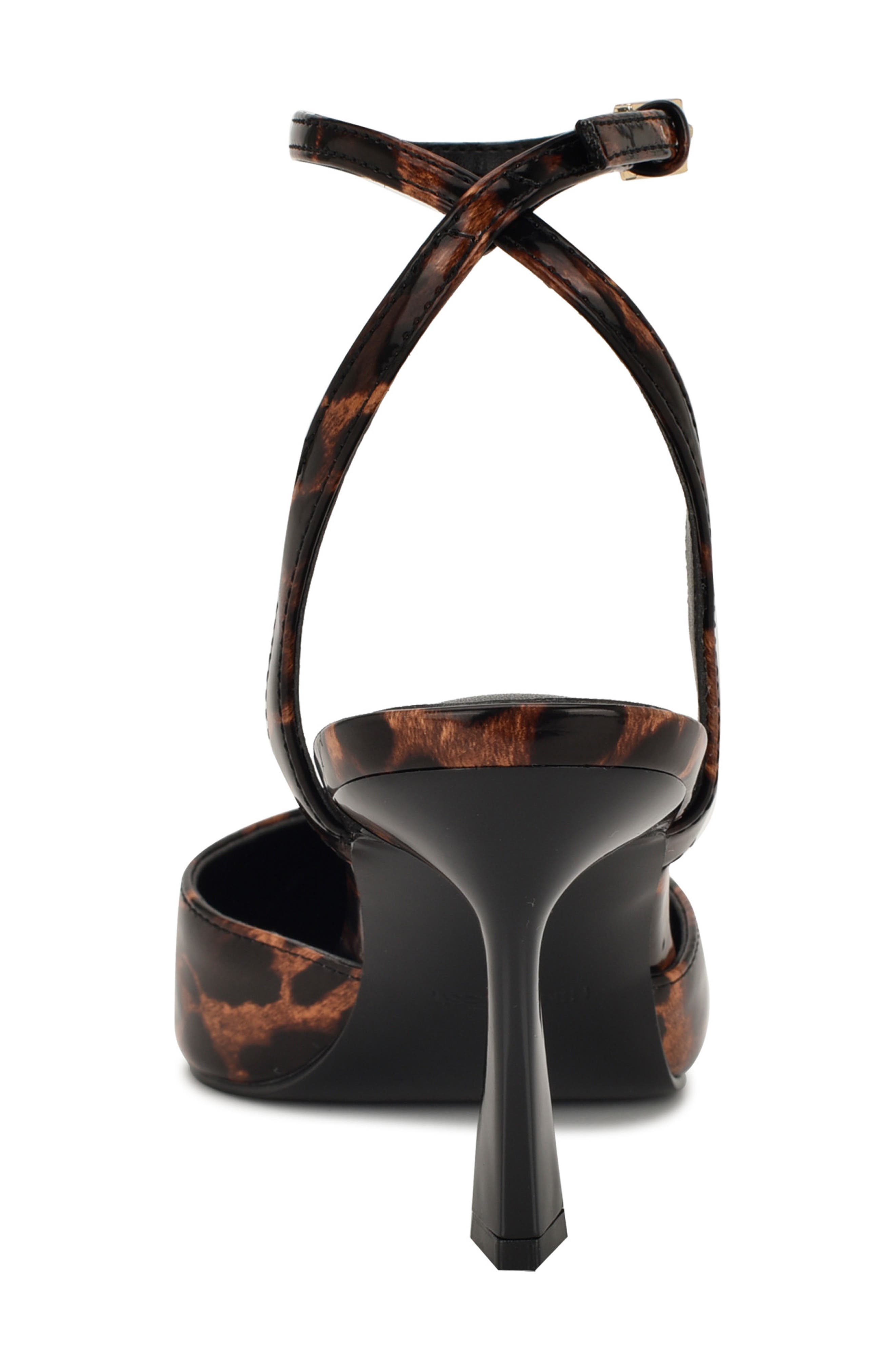 Nine West Kellie Ankle Strap Pointed Toe Pump, Alternate, color, Dark Brown