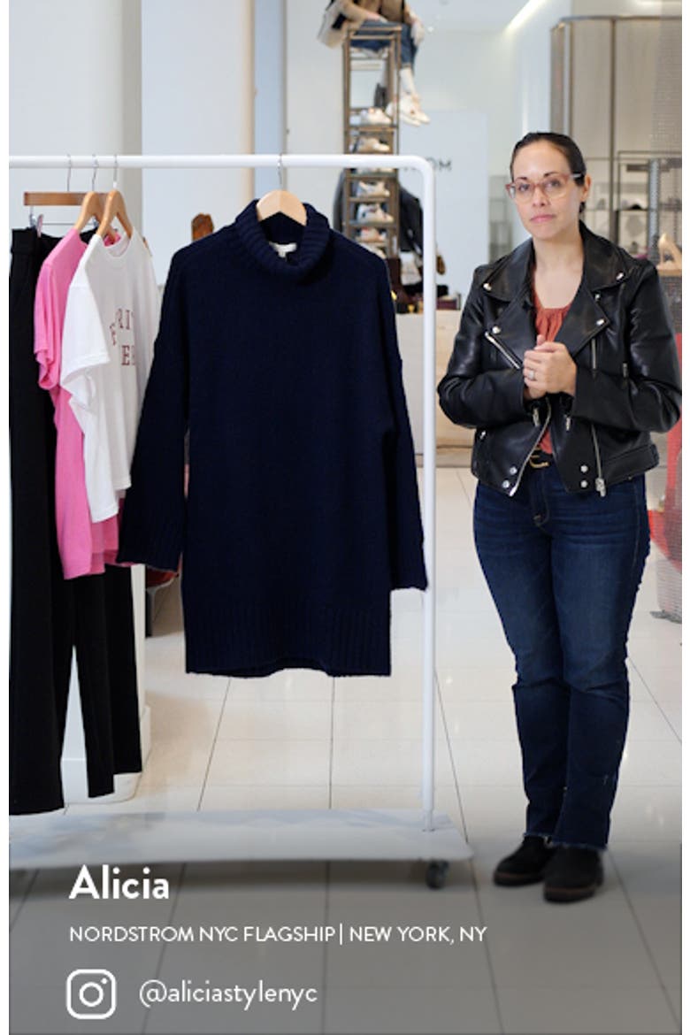 The St. James Long Sleeve Wool & Cashmere Blend Turtleneck Sweater Dress video