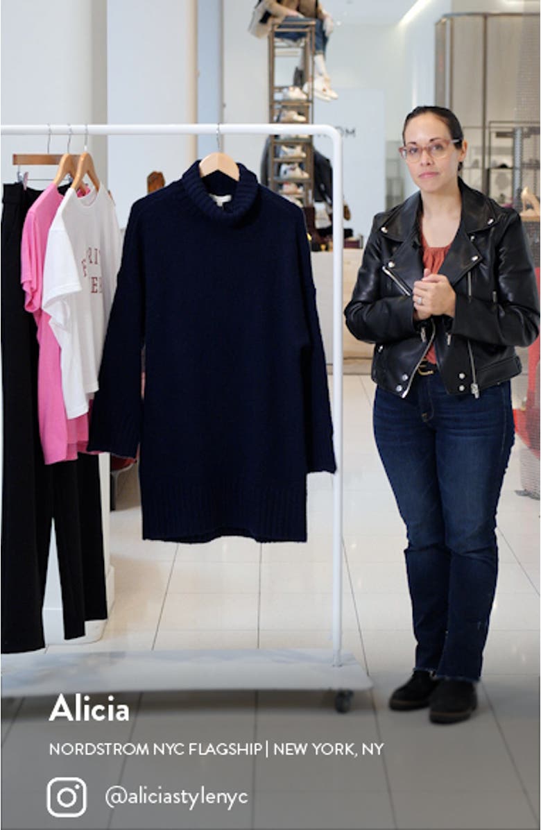 The St. James Long Sleeve Wool & Cashmere Blend Turtleneck Sweater Dress, sales video thumbnail