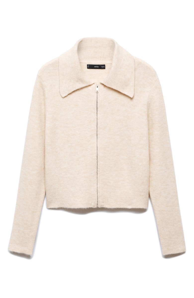 MANGO Collar Zip Sweater, Alternate, color, 