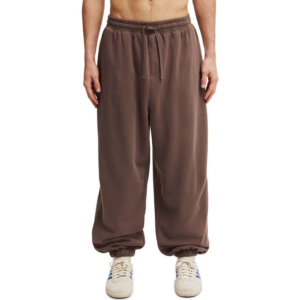 Cotton On Super Baggy Cuffed Track Pant In Brown