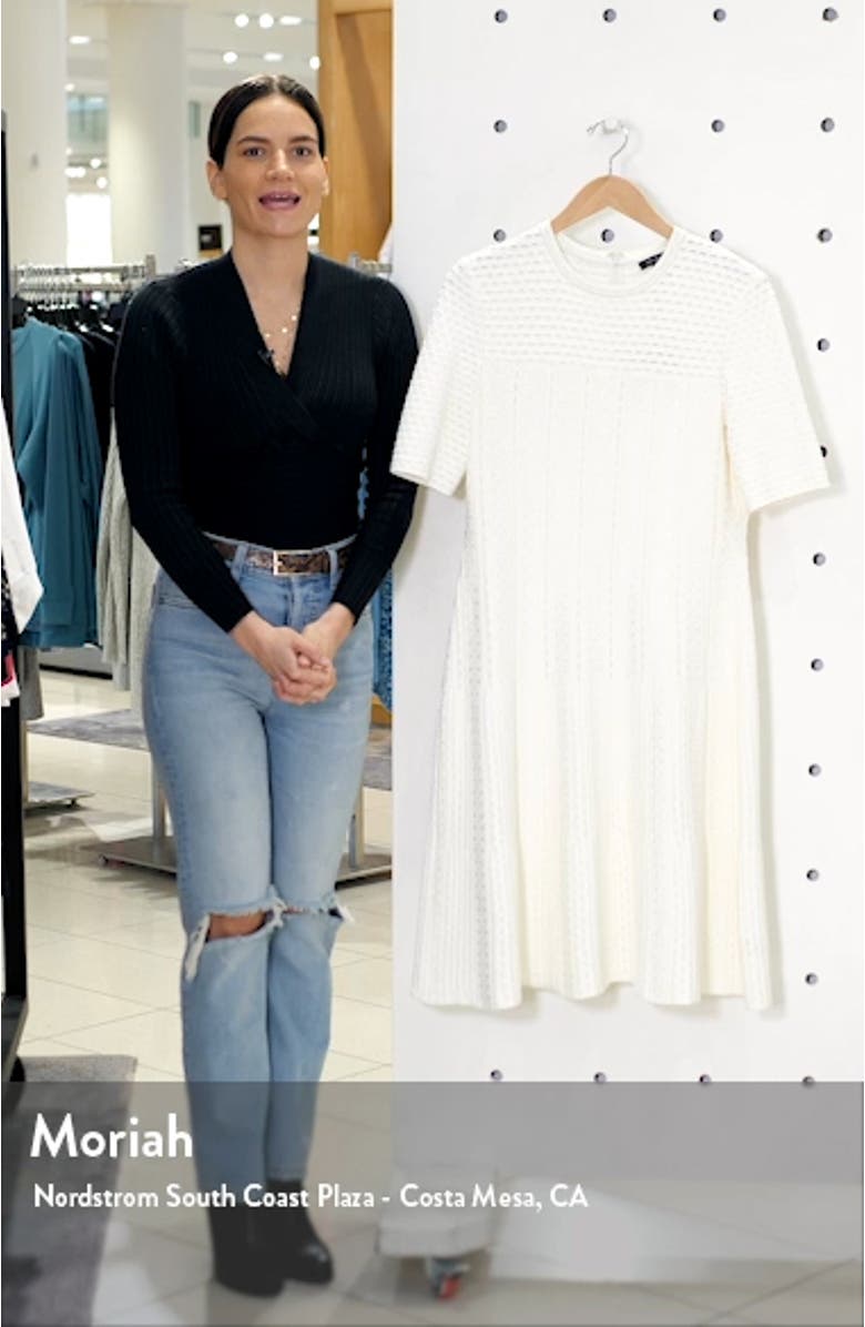 Engineered Lace Jacquard Sweater Dress, sales video thumbnail