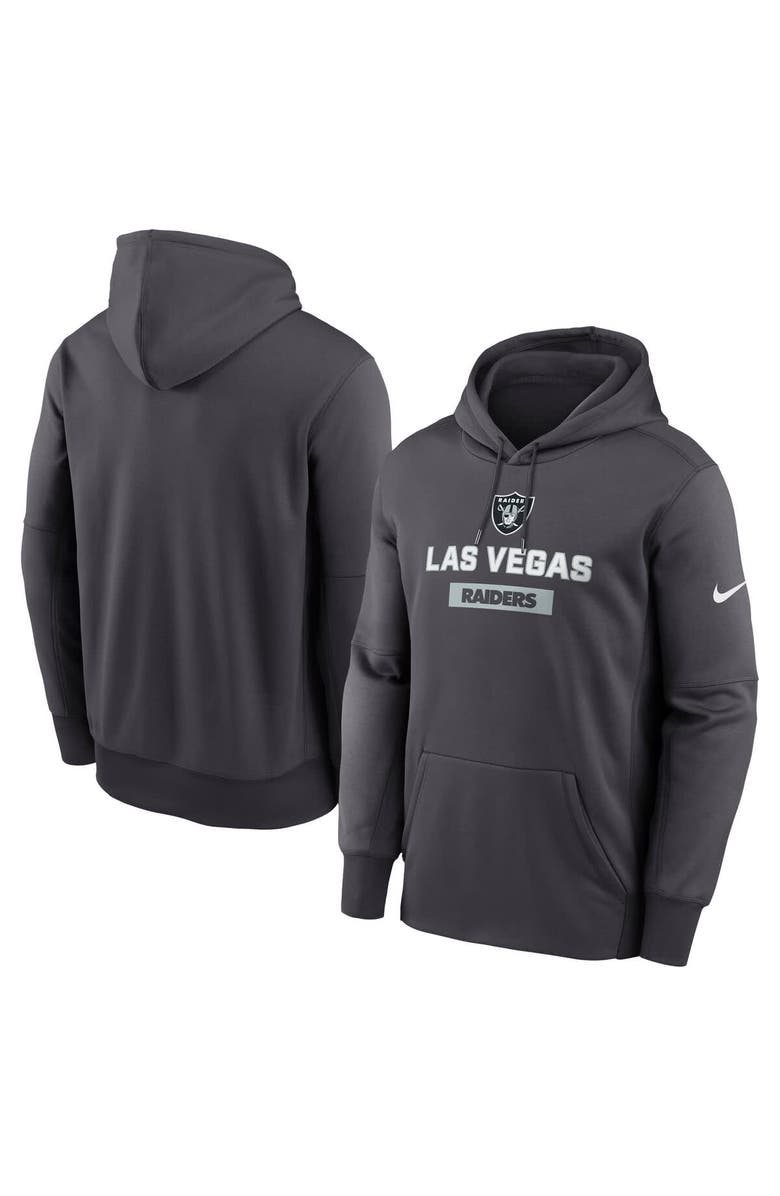 Nike Men's Nike Anthracite Las Vegas Raiders Toss Sweep Performance Pullover Hoodie, Main, color, Anthracite