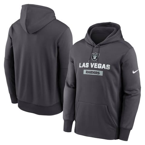 Men's Nike Anthracite Las Vegas Raiders Toss Sweep Performance Pullover Hoodie