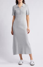 Treasure & Bond Polo Rib Cotton Blend Sweater Dress