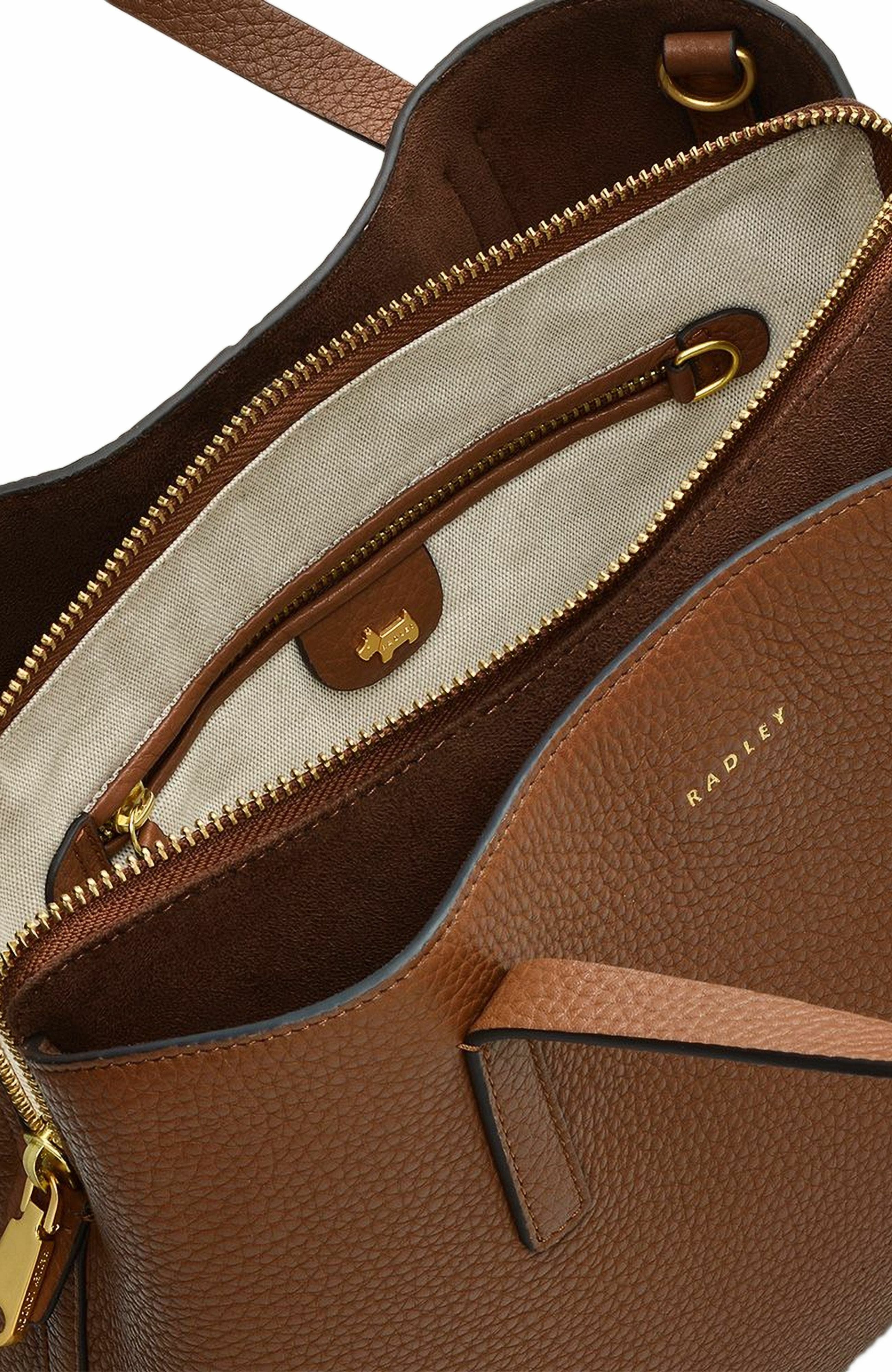 Radley Dukes Place Medium Ziptop Satchel Bag, Alternate, color, Saddle