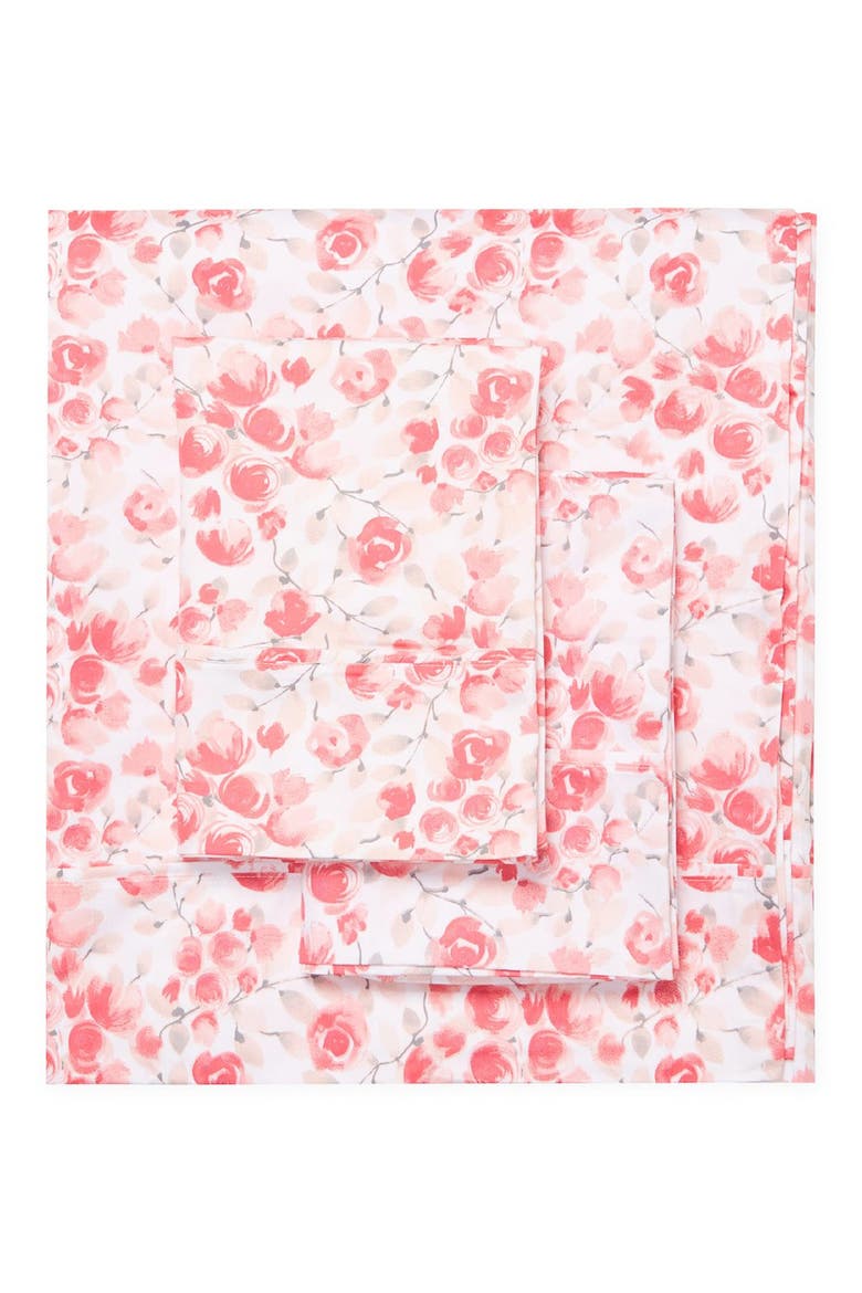 Red Queen 400 Thread Count Cotton Poppy Sheet 4-Piece Set, Alternate, color, RED