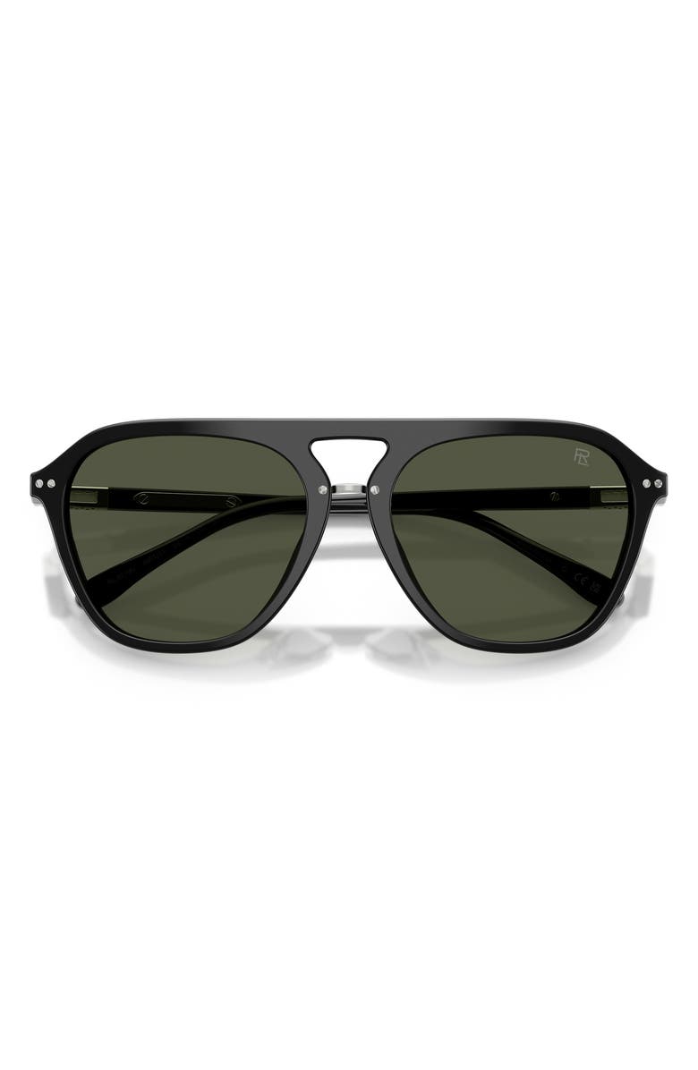 Ralph Lauren 58mm Hugh Square Sunglasses, Alternate, color, Shiny Black / Green