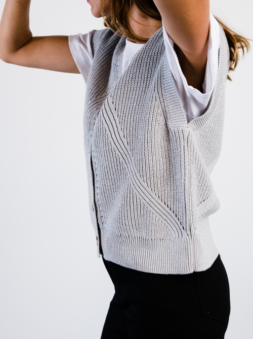 Able Jess Sweater Vest In Heather Grey