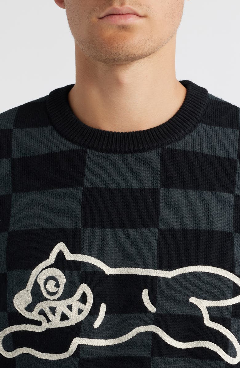ICECREAM Check Logo Sweater, Alternate, color, Black