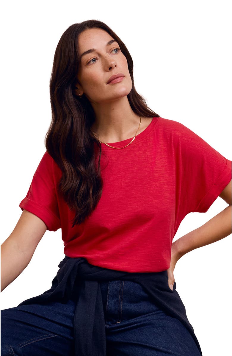 Celtic & Co. Cotton Crew Neck T-Shirt, Alternate, color, Red Tulip