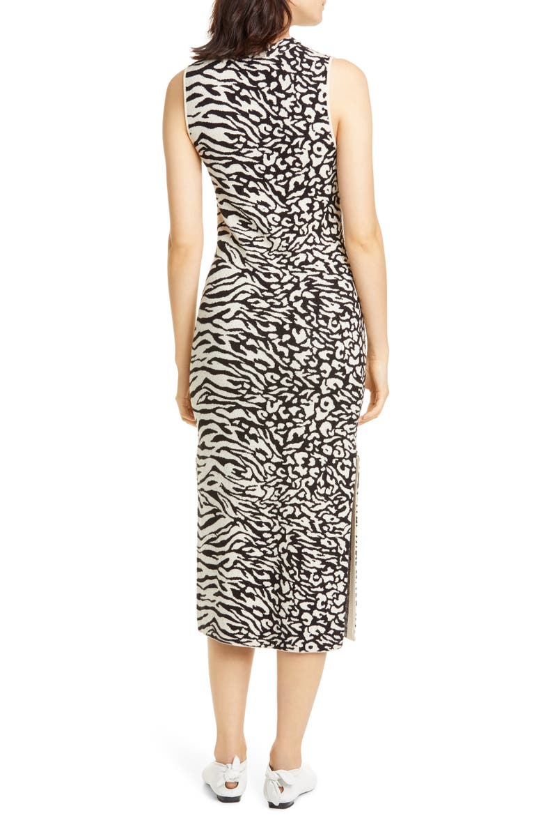 Proenza Schouler White Label Zebra & Leopard Jacquard Midi Dress, Alternate, color,