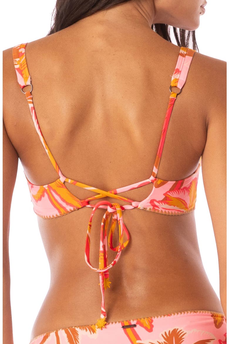 Pink Palms Victoria Reversible Triangle Bikini Top, Alternate, color, PINK