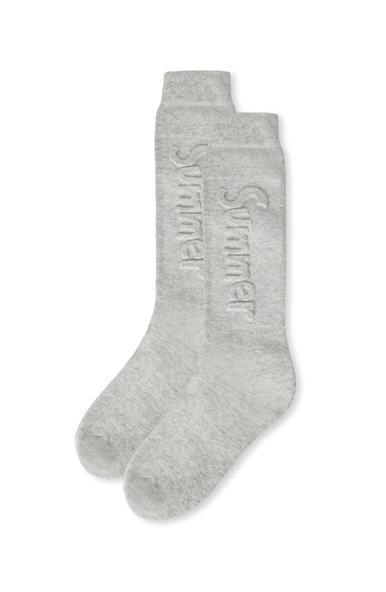 MeMoi Embossed Summer Knee-High Socks, Alternate, color, Lt Gray Heather