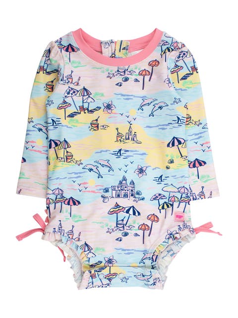 Baby Girls Long Sleeve UPF50+ One Piece Rash Guard