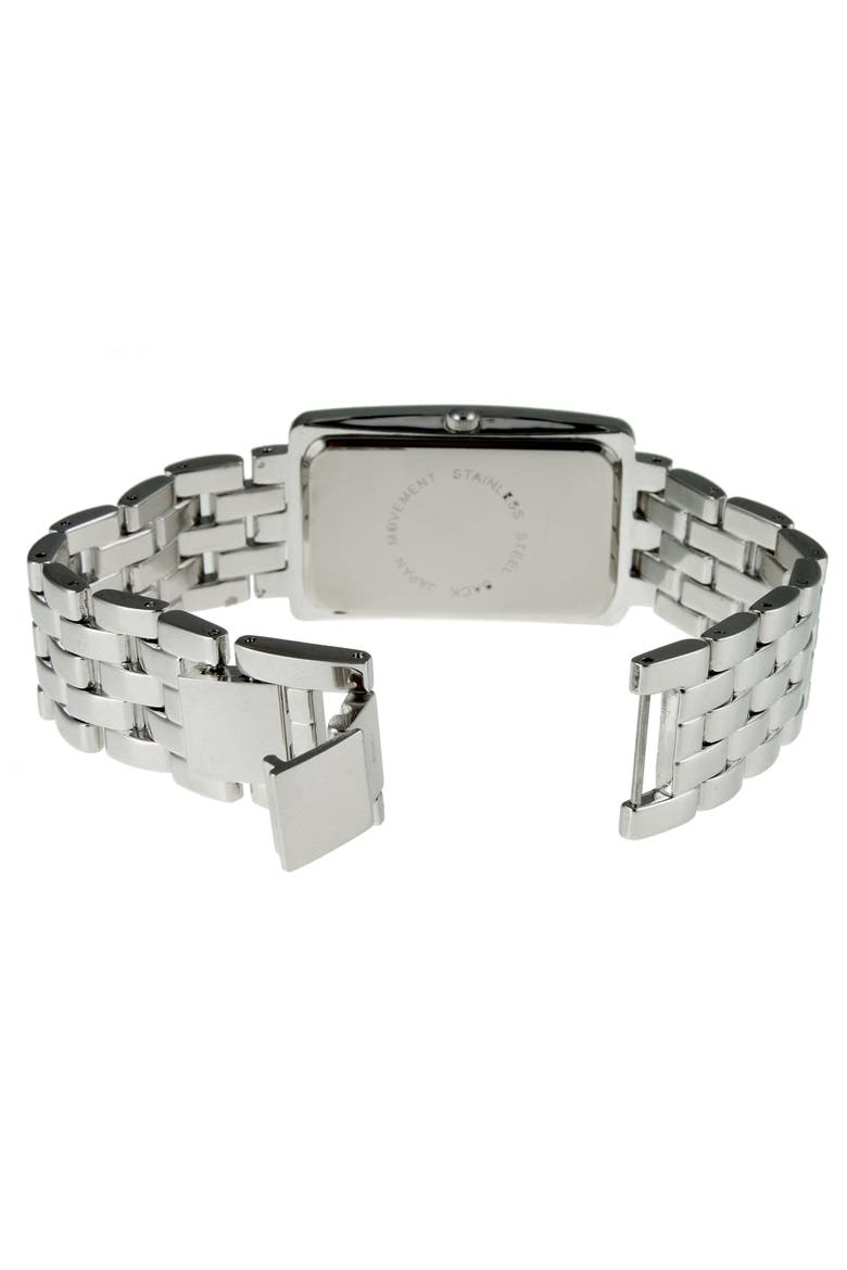 Rectangular Crystal Bezel Bracelet Watch- 40x25MM, Alternate, color, Silver