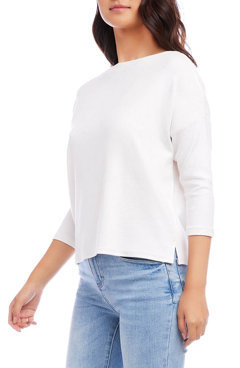 Karen Kane Knit Boatneck Top, Alternate, color, Off White