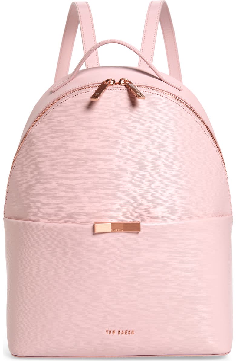 Ted Baker London Jenyy Faceted Bow Leather Backpack, Main, color,