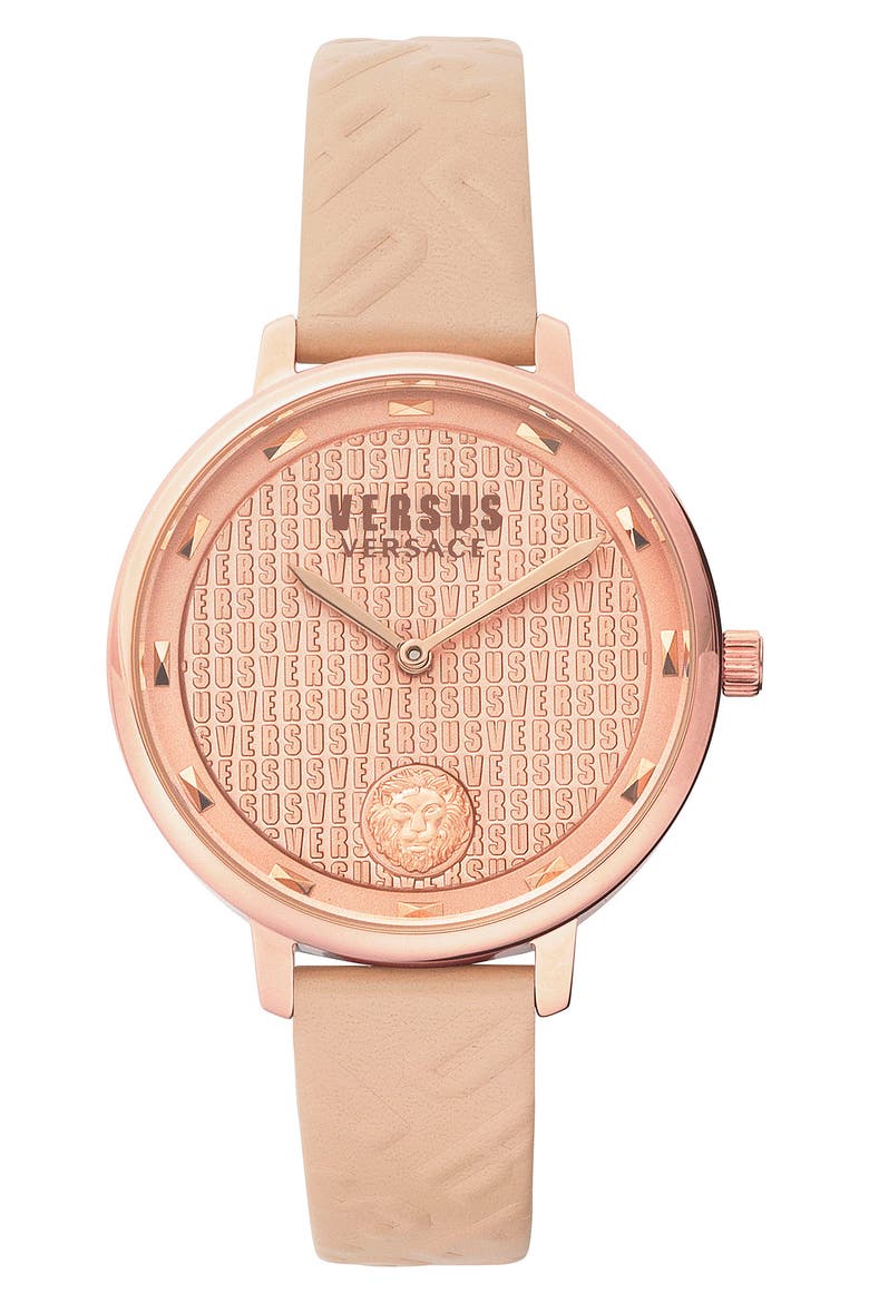 La Villette Leather Strap Watch, 36mm, Main, color, LIGHT ROSE/ ROSE GOLD
