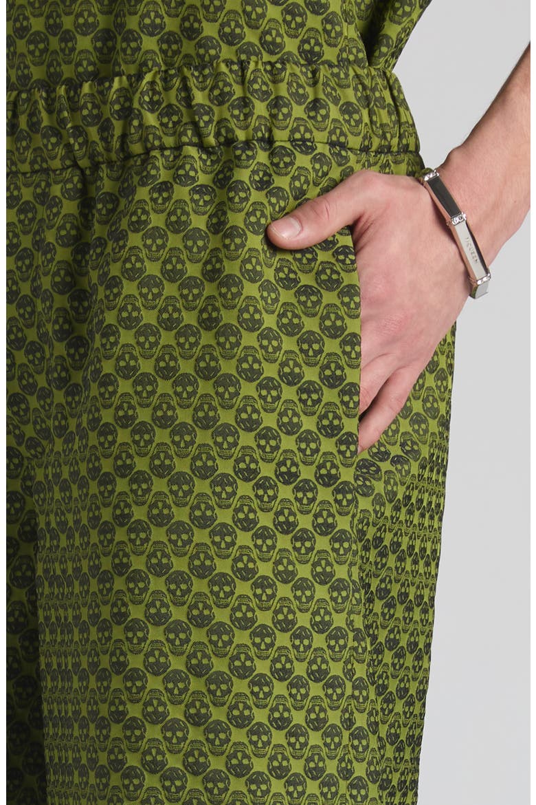 Skull Jacquard Pajama Shorts, Alternate, color, ABSYNTHE