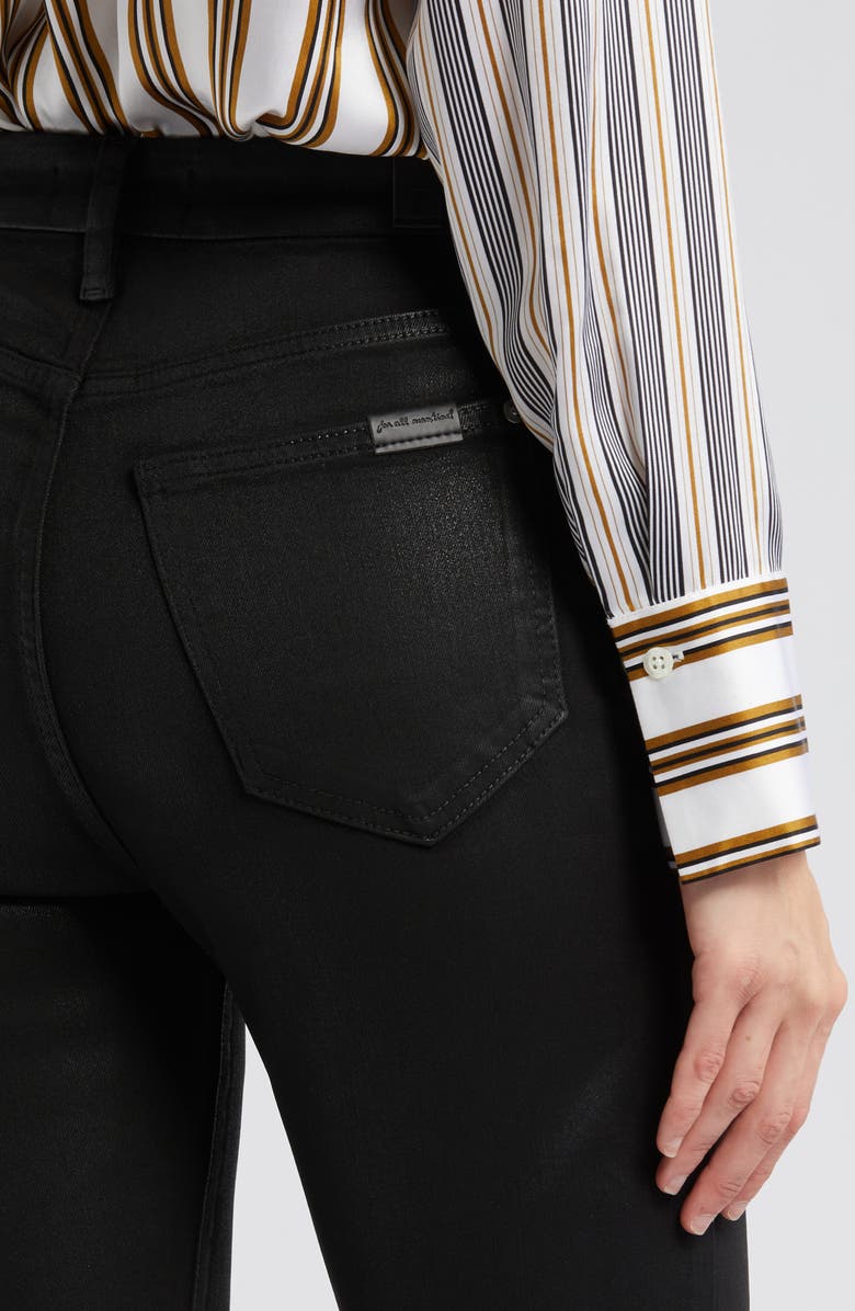 7 For All Mankind Tailorless Coated Ultra High Waist Skinny Bootcut Jeans, Alternate, color, Coated Blk