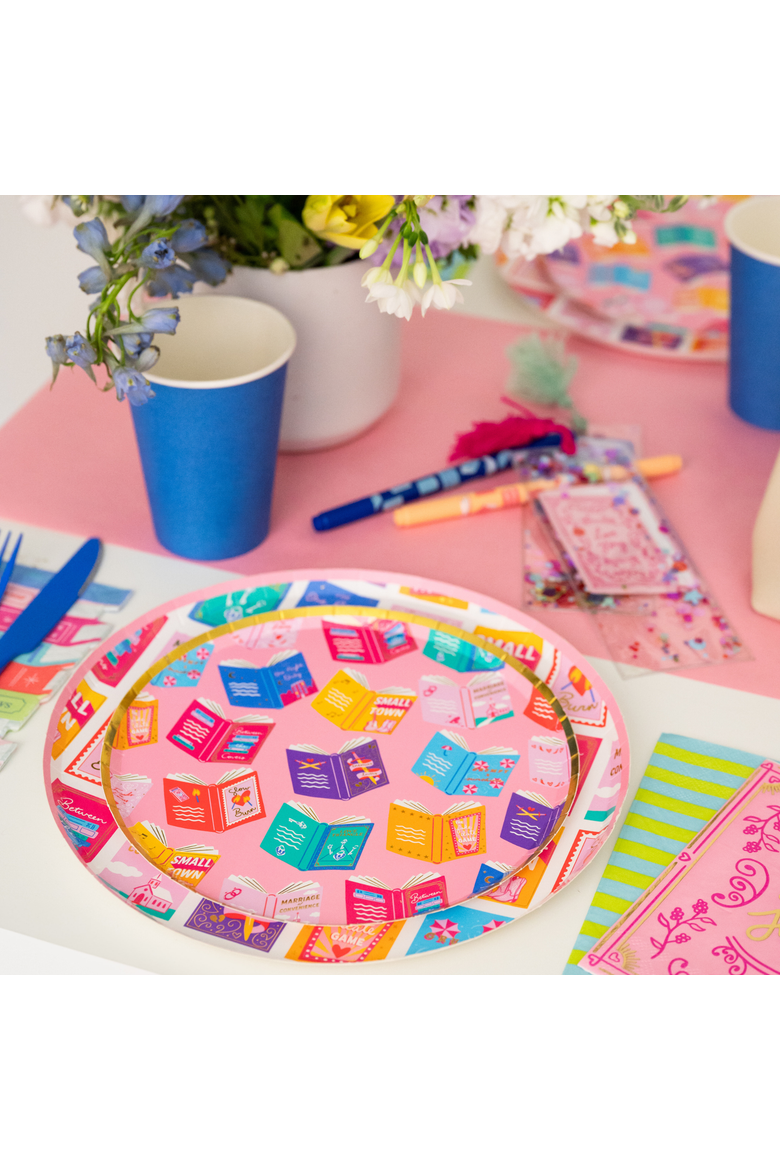 RomCom Book Themed Dinner Plates, Alternate, color, Assorted Pre-Pack